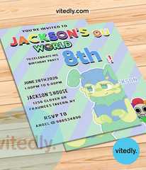 Squirm  Birthday Invite and Thank You Card