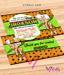 Bamm-bamm Birthday Invitation | Flintstones Invitation