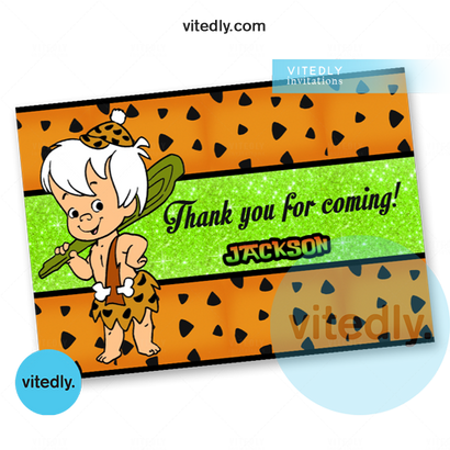 Bamm-bamm Birthday Invitation | Flintstones Invitation