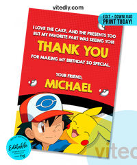 Editable Pokemon Birthday Invitation | Editable Pokemon Party Invitation | INSTANT DOWNLOAD