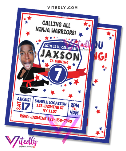 American Ninja Warrior Birthday Invitation