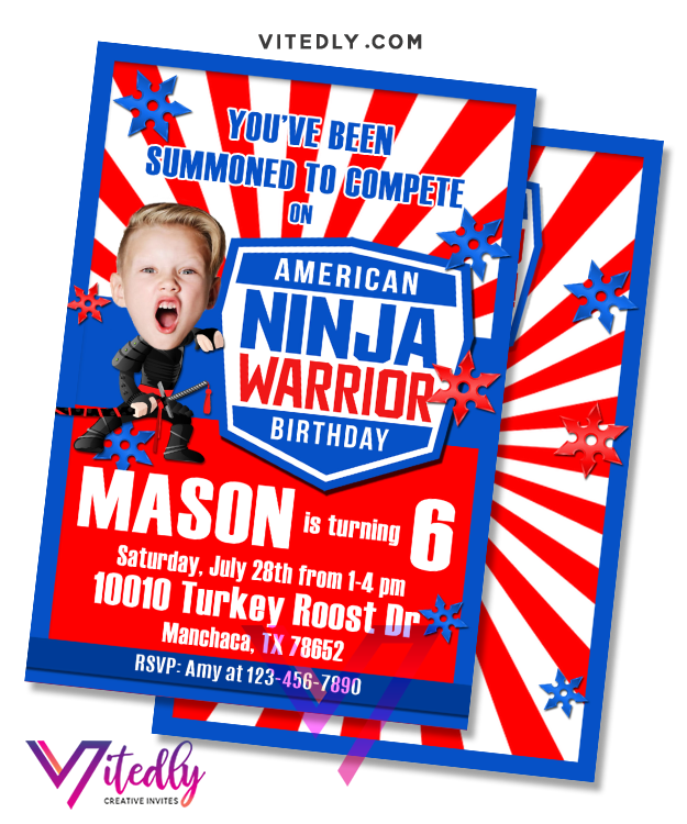 American Ninja Warrior Birthday Invitation