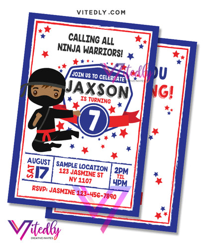American Ninja Warrior BirthdayInvitation