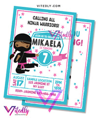 American Ninja Warrior Invitation for girls