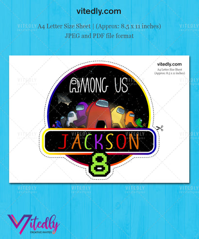 Among Us Cake Topper, Among Us Topper