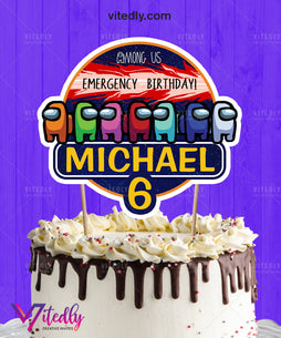 Among Us Cake Topper