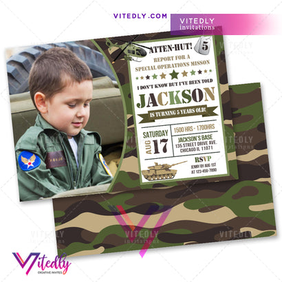Military Birthday Invitation, Army Invitation, Army Birthday Invitation