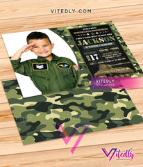 Army Invitation, Army Birthday Invitation, Military Birthday Invitation