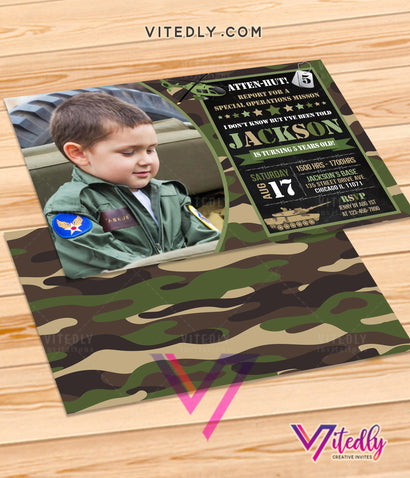 Military Birthday Invitation, Army Invitation, Army Birthday Invitation
