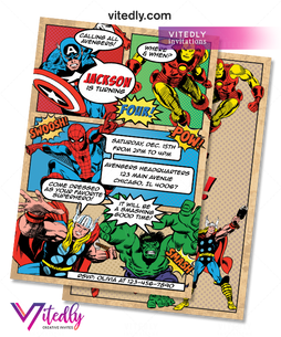 Avengers Invitation, Avengers Birthday Invitation