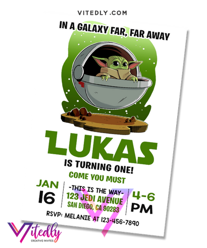 Baby Yoda Invitation