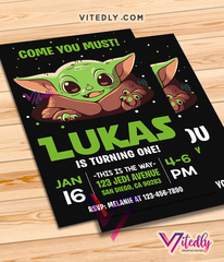 Baby Yoda Invitations