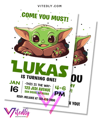 Baby Yoda Invitation