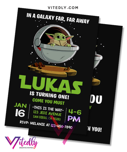 Baby Yoda Invitation