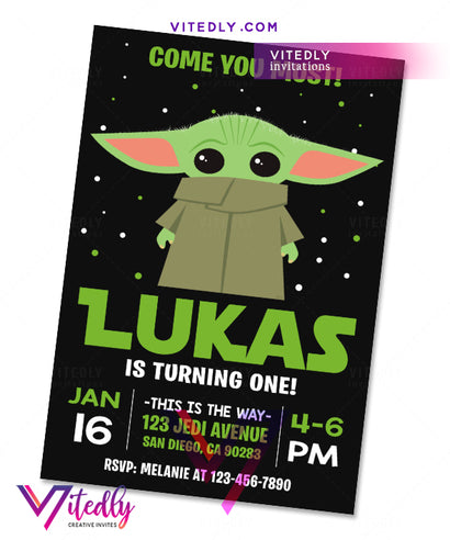 Baby Yoda Invitation