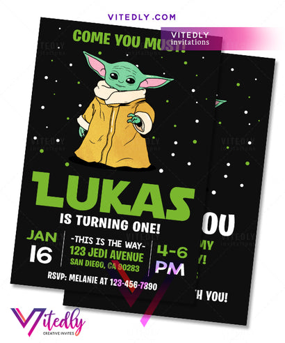 Baby Yoda the Mandalorian Invitation