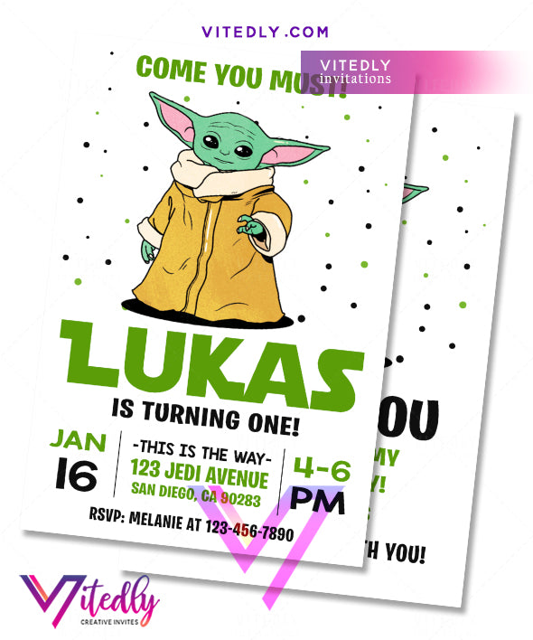 Baby Yoda Invitation