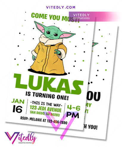 Baby Yoda Invitation