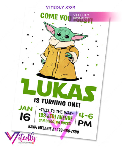 Baby Yoda Invitation Mandalorian