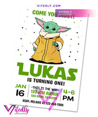 Baby Yoda Invitation Mandalorian
