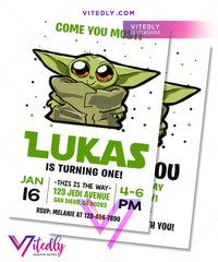 Baby Yoda Invitation Mandalorian