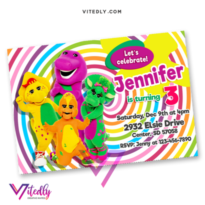 Barney Birthday Invitations