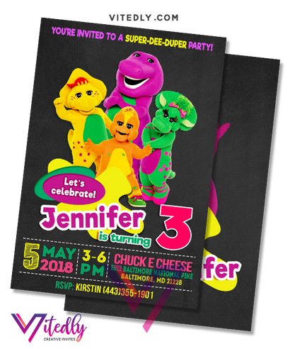 Barney Birthday Invitation