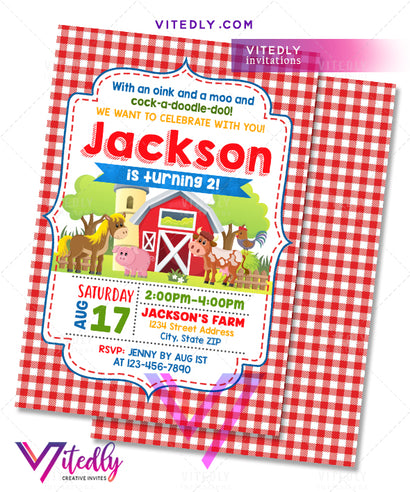 Barnyard Theme Party Invitations, Farm Theme party, Farm Themed birthday party, Barnyard invitations