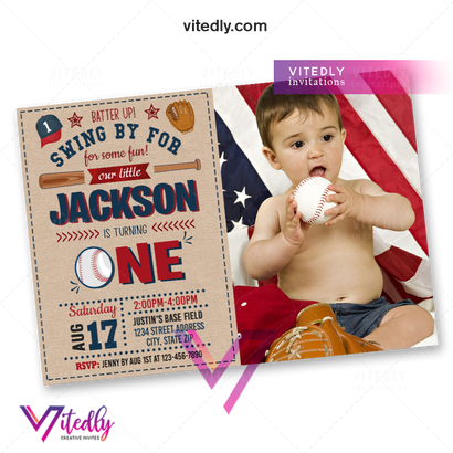 Baseball Invitation with Photo