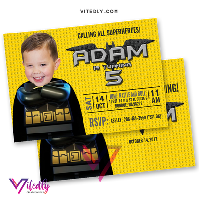 Batman Lego Birthday Invitation