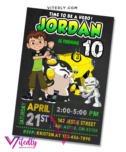 Ben 10 Birthday Invitation