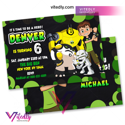 Ben 10 Party Invitation