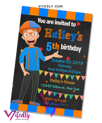 Blippi Birthday Invitation