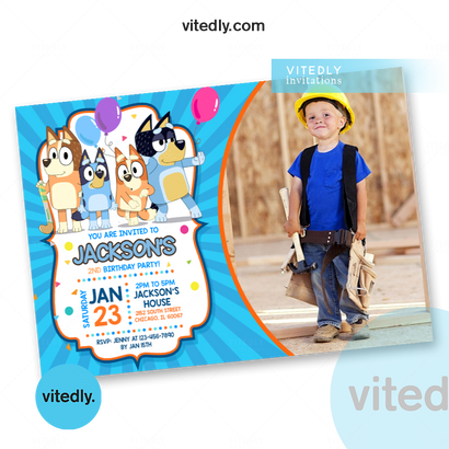 Bluey Birthday Invitation