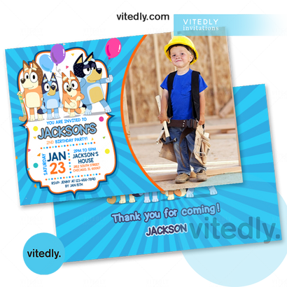 Bluey Birthday Invitation