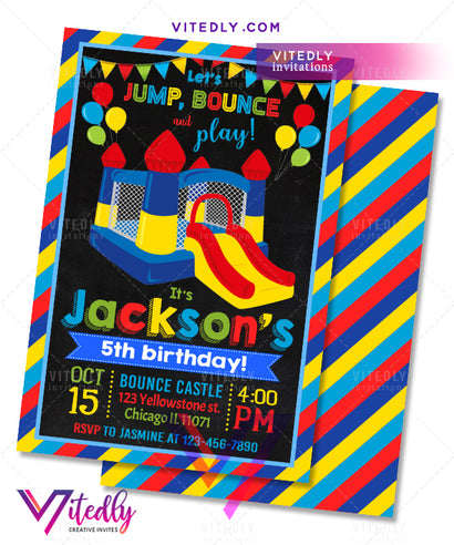 Bounce House Invitation, Bounce Castle Invitation, Jump Invitation, Bounce Party