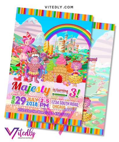 Candyland Birthday Invitation 