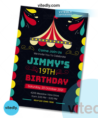 Circus Invitations, Carnival Birthday Invitations, Carnival Party, Circus Party Invitations
