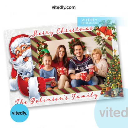 Christmas Card , Christmas Card with Photo Christmas Card, Santa Claus Card