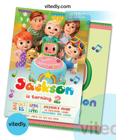 Cocomelon Birthday Invitation, Cocomelon Invitation, Cocomelon Invite, Cocomelon Party Invitation