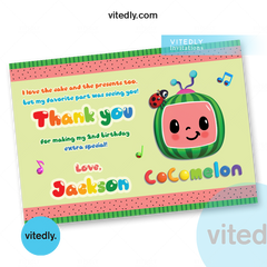 Cocomelon Thank you card birthday