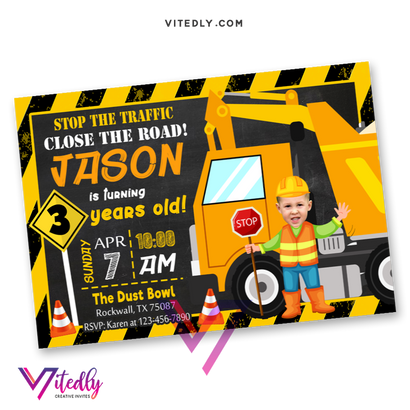 Dump Truck Invitation