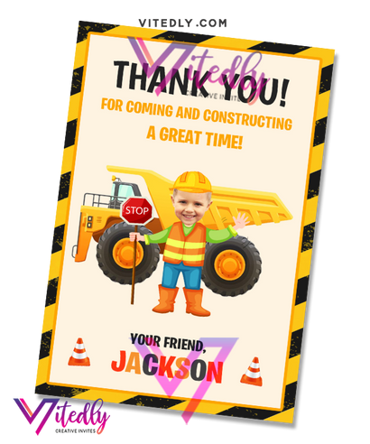 Dump Truck Thank you card