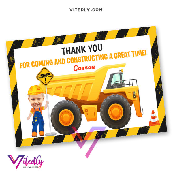 Dump Truck Birthday Invitation Construction Invitation Vitedly