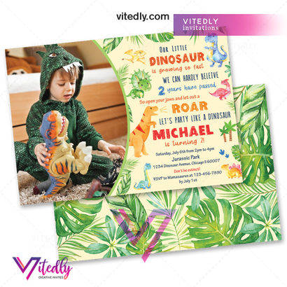 Dinosaur Birthday Invitation, Dinosaur Invitation