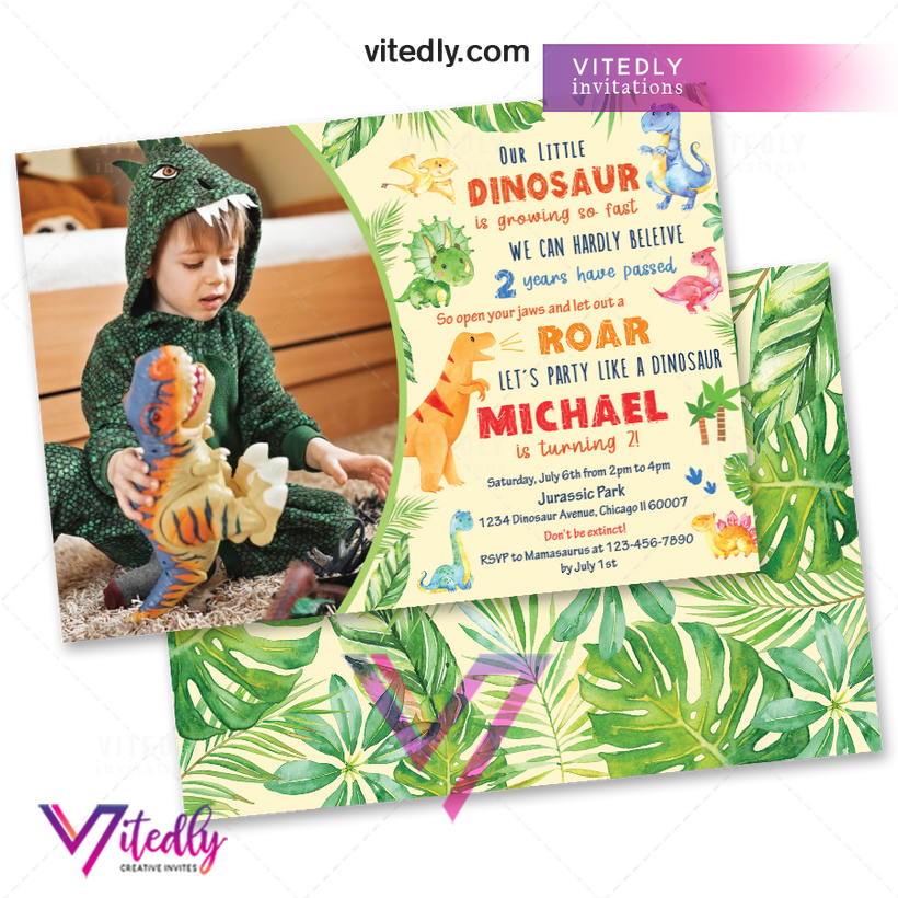 Dinosaur Birthday Invitations, Dinosaur Invitations, Dino Party Invite