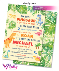Dinosaur Birthday Invitation, Dino Invite, Dinosaur Invitation