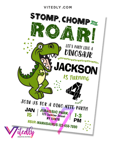 Dinosaur Birthday Invitation