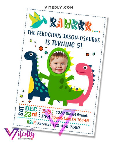 Dinosaur Birthday Invitation