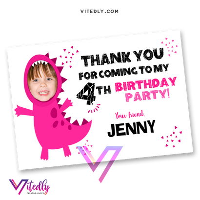 Dinosaur Birthday Thank you card